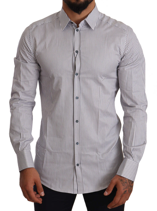 Dolce & Gabbana Elegant Slim Fit Striped Cotton Shirt Dolce & Gabbana