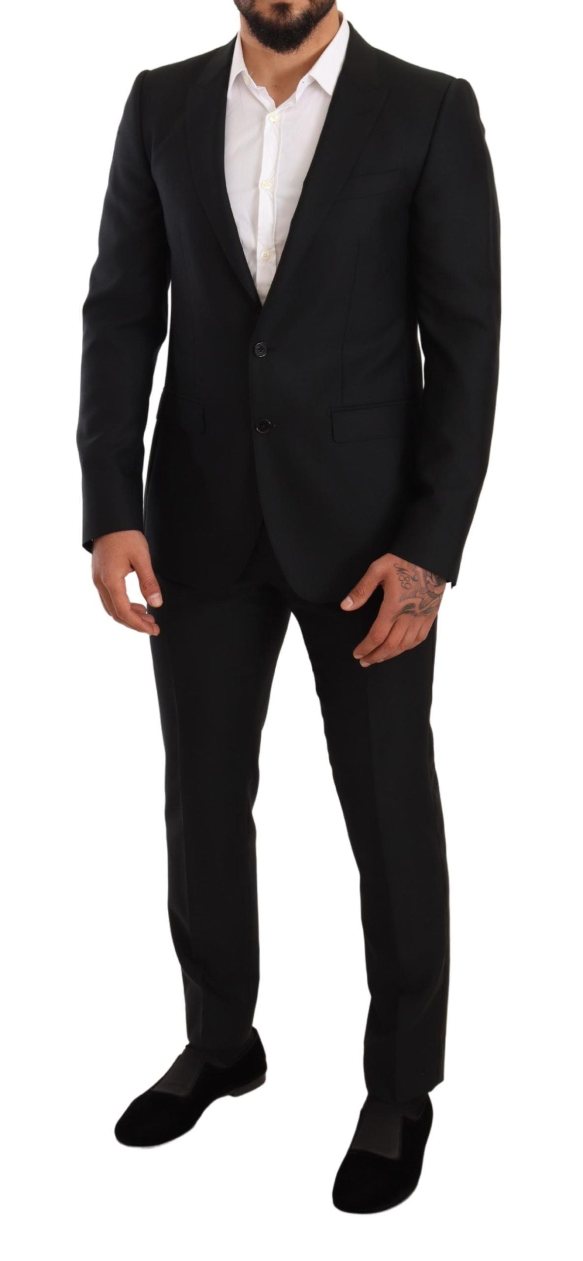 Dolce & Gabbana Sleek Black Virgin Wool Martini Suit Dolce & Gabbana