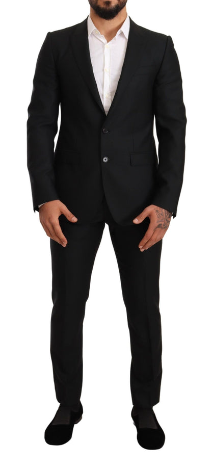 Dolce & Gabbana Sleek Black Virgin Wool Martini Suit Dolce & Gabbana