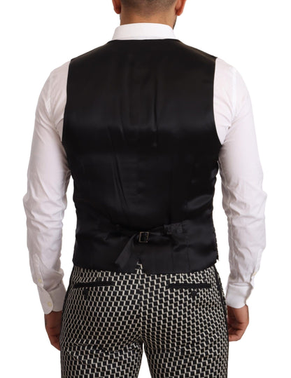 Dolce & Gabbana Elegant Martini Black Check Three-Piece Suit Dolce & Gabbana