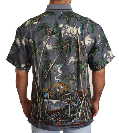 Dolce & Gabbana Tropical Elegance Linen Silk Men's Shirt Dolce & Gabbana