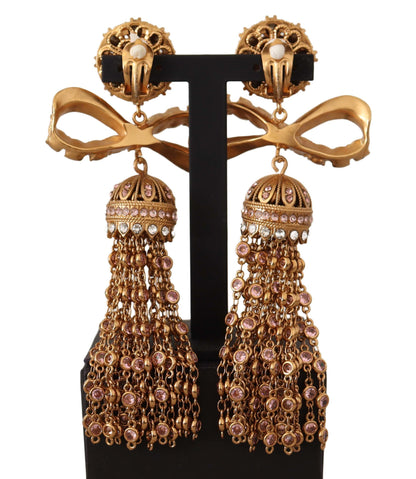 Dolce & Gabbana Elegant Antique Gold Bow Earrings Dolce & Gabbana