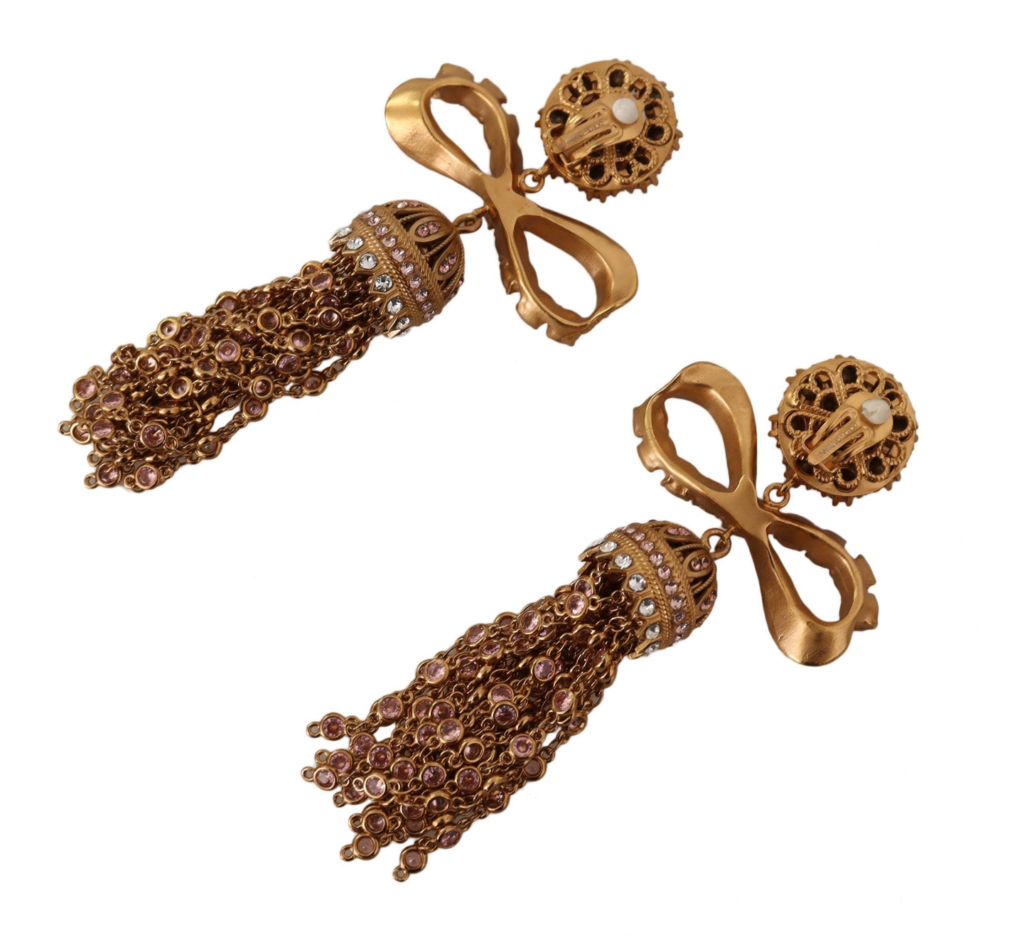 Dolce & Gabbana Elegant Antique Gold Bow Earrings Dolce & Gabbana