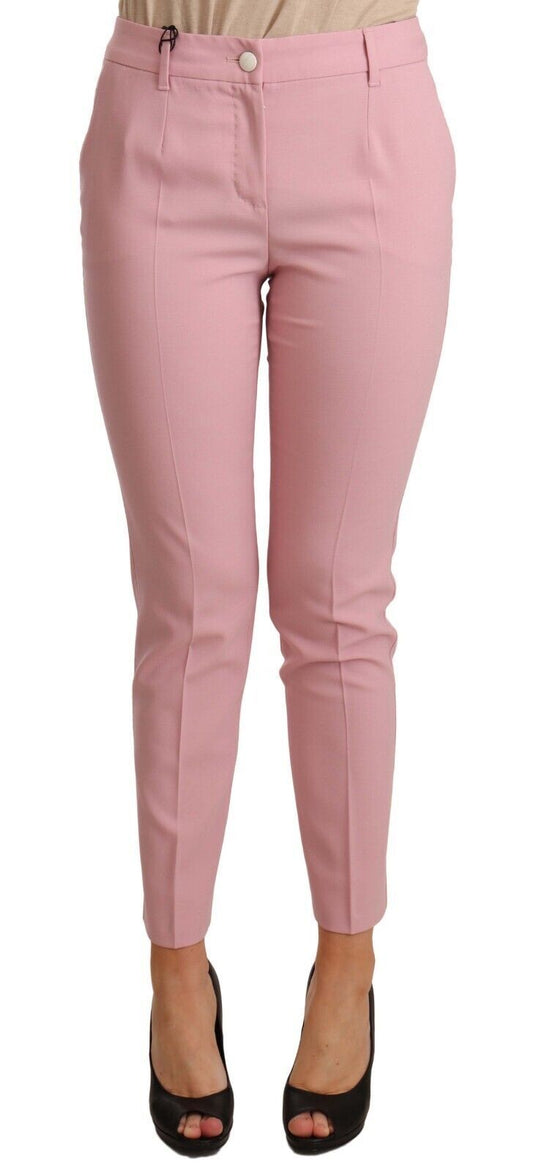 Dolce & Gabbana Elegant Pink Virgin Wool Cropped Trousers Dolce & Gabbana