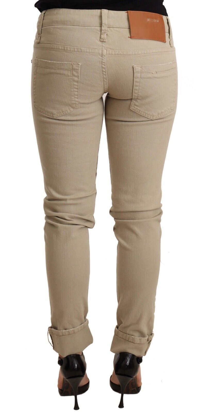 Acht Beige Cotton Slim Fit Chic Jeans Acht