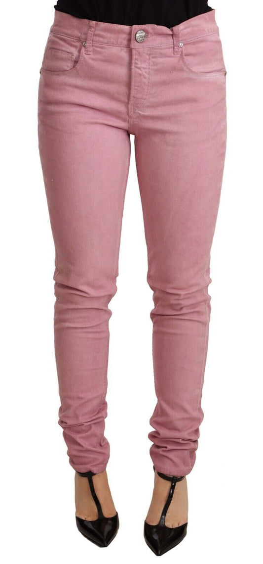 Acht Elegant Slim Fit Pink Denim Jeans Acht