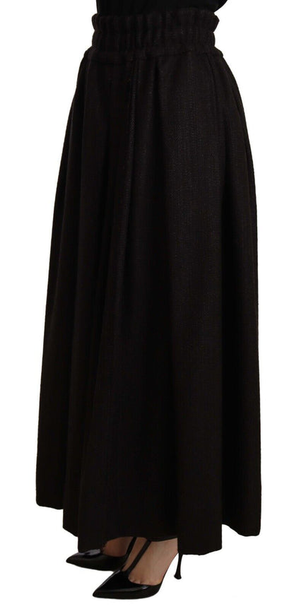 Dolce & Gabbana Elegant High Waist Maxi A-line Wool Skirt Dolce & Gabbana