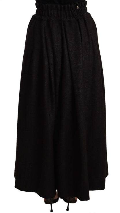 Dolce & Gabbana Elegant High Waist Maxi A-line Wool Skirt Dolce & Gabbana