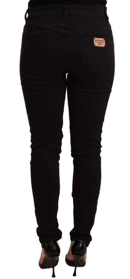 Dolce & Gabbana Chic Black Mid-Waist Skinny Denim Jeans Dolce & Gabbana