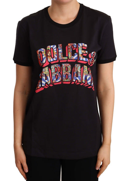 Dolce & Gabbana Elegant Black Cotton Logo Tee Dolce & Gabbana