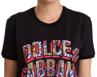 Dolce & Gabbana Elegant Black Cotton Logo Tee Dolce & Gabbana