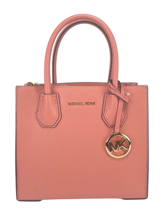 Michael Kors Mercer Medium Sherbet Pebble Leather Messenger Crossbody Bag Purse Michael Kors