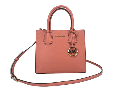 Michael Kors Mercer Medium Sherbet Pebble Leather Messenger Crossbody Bag Purse Michael Kors