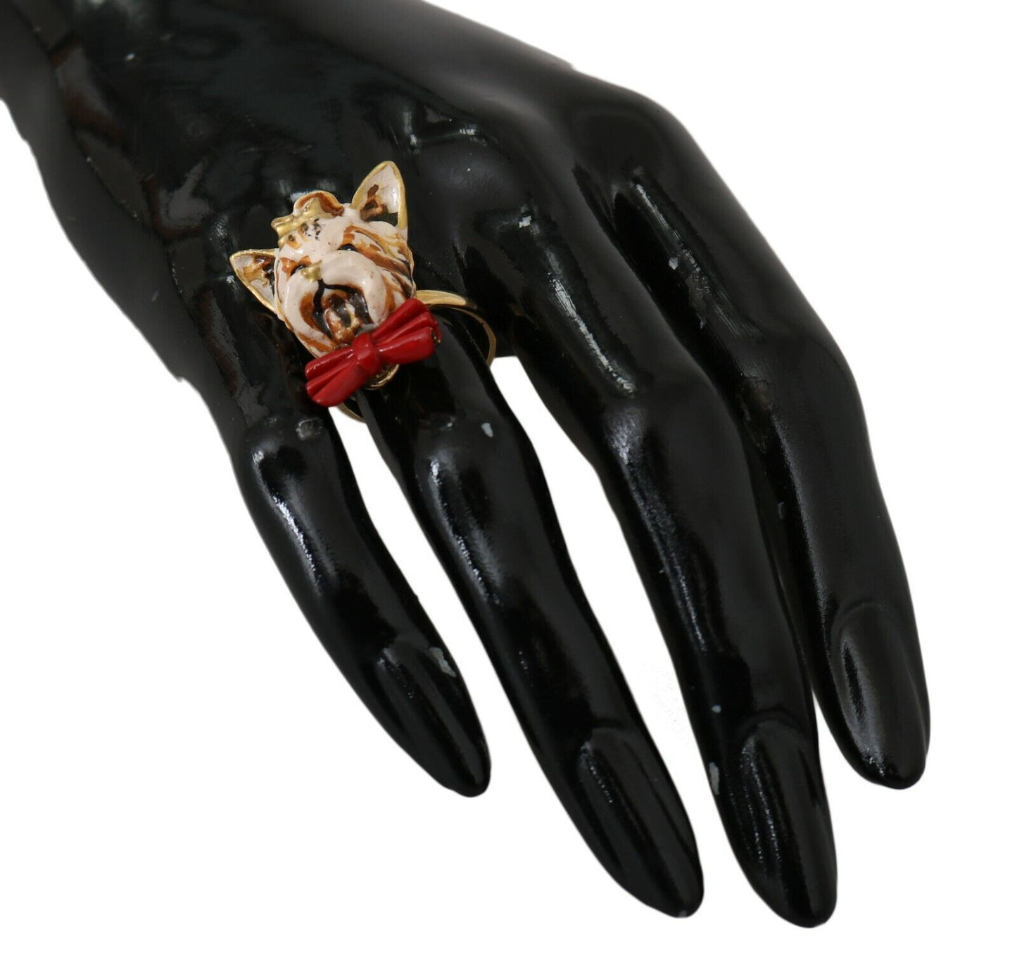 Dolce & Gabbana Elegant Canine-Inspired Gold Tone Ring Dolce & Gabbana