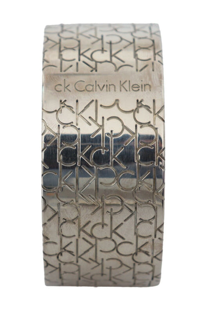 Calvin Klein Elegant Sterling Silver Logo Bangle Bracelet Calvin Klein