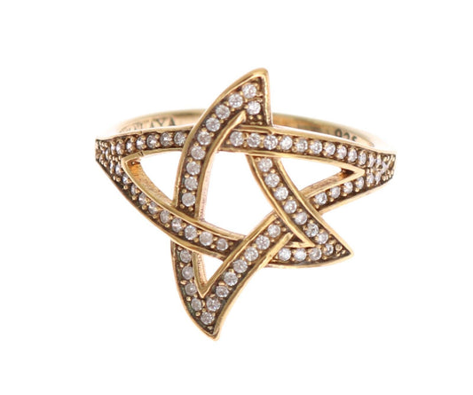 Nialaya Elegant Gold CZ Crystal Embellished Ring Nialaya