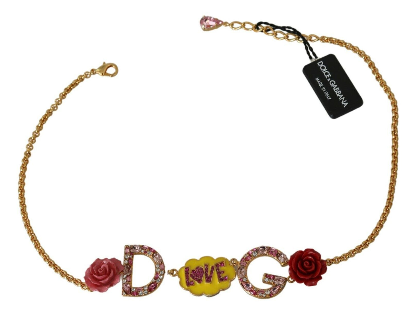 Dolce & Gabbana Gold Crystal Charm Statement Necklace Dolce & Gabbana