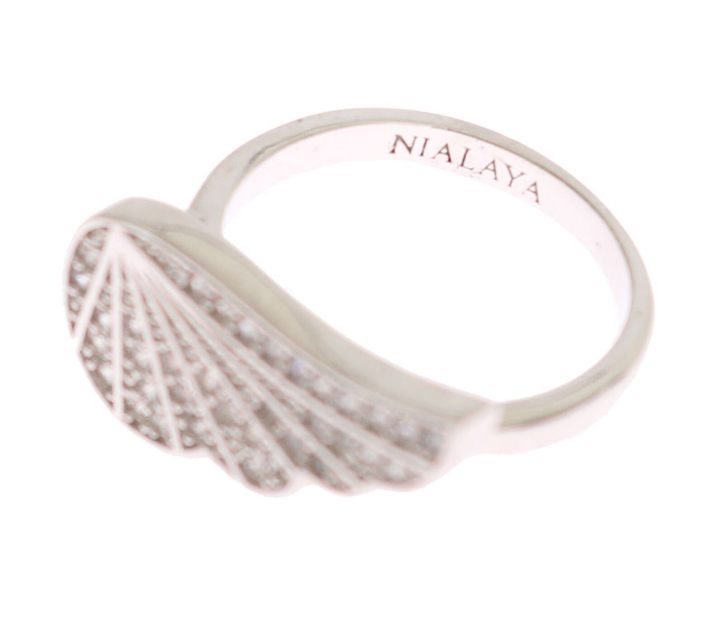 Nialaya Elegant Sterling Silver CZ Crystal Ring Nialaya