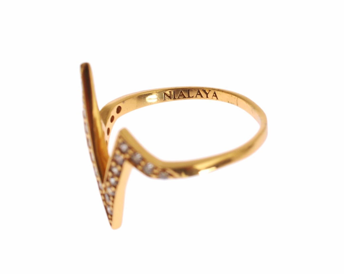 Nialaya Glamorous Gold Plated Sterling Silver Ring Nialaya