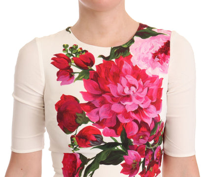 Dolce & Gabbana Elegant Floral Midi Bodycon Dress Dolce & Gabbana