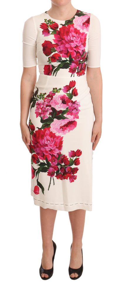 Dolce & Gabbana Elegant Floral Midi Bodycon Dress Dolce & Gabbana