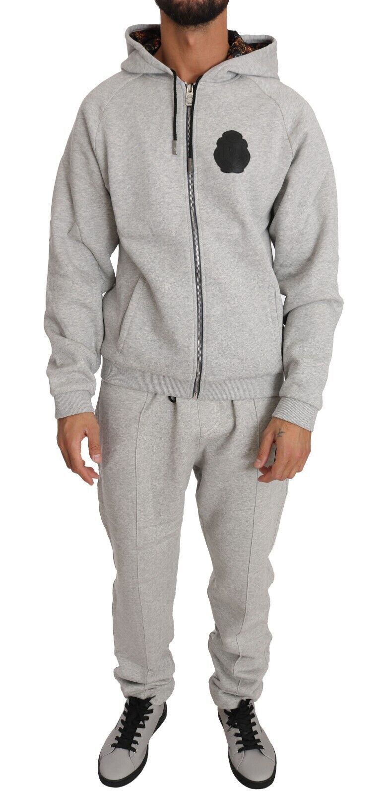 Billionaire Italian Couture Elegant Gray Italian Cotton Sweatsuit Billionaire Italian Couture