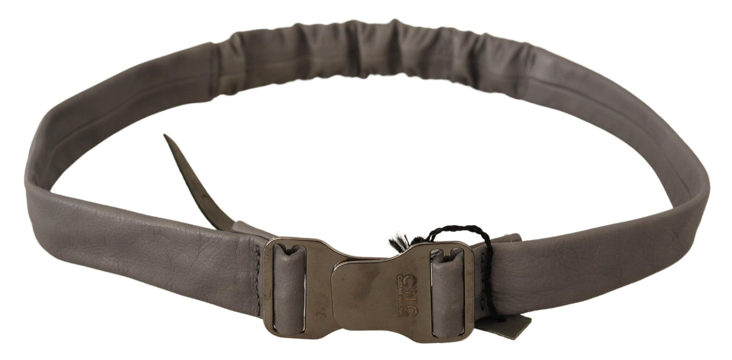 Costume National Elegant Gray Leather Fashion Belt Costume National