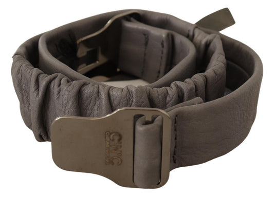 Costume National Elegant Gray Leather Fashion Belt Costume National