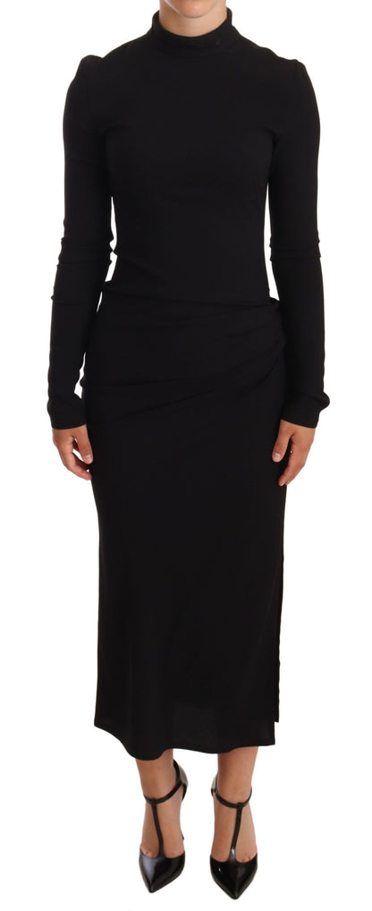 Dolce & Gabbana Elegant Black Turtleneck Sheath Dress Dolce & Gabbana