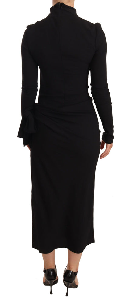 Dolce & Gabbana Elegant Black Turtleneck Sheath Dress Dolce & Gabbana