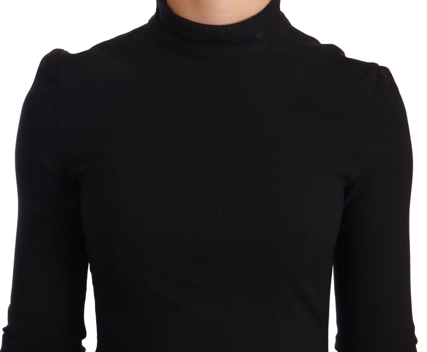 Dolce & Gabbana Elegant Black Turtleneck Sheath Dress Dolce & Gabbana