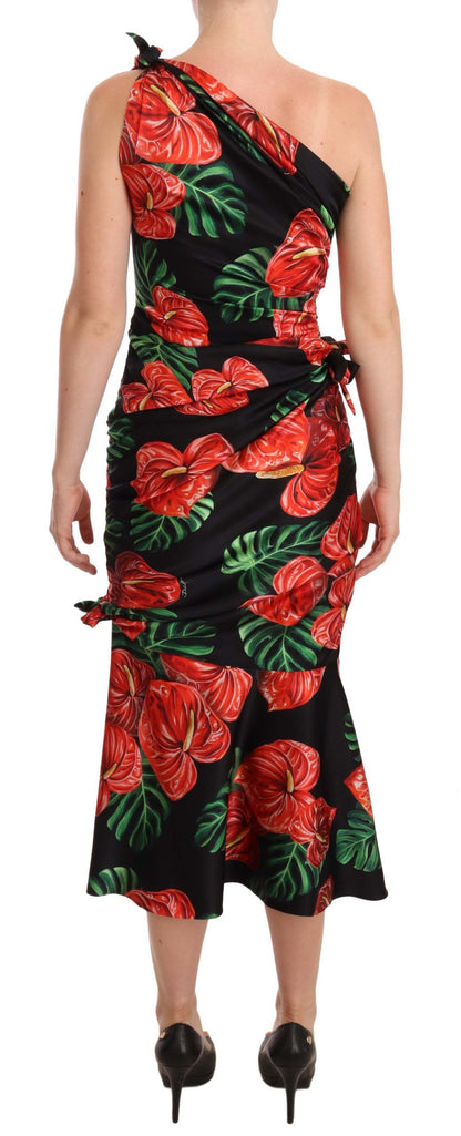 Dolce & Gabbana Elegant Floral Silk Draped Dress Dolce & Gabbana