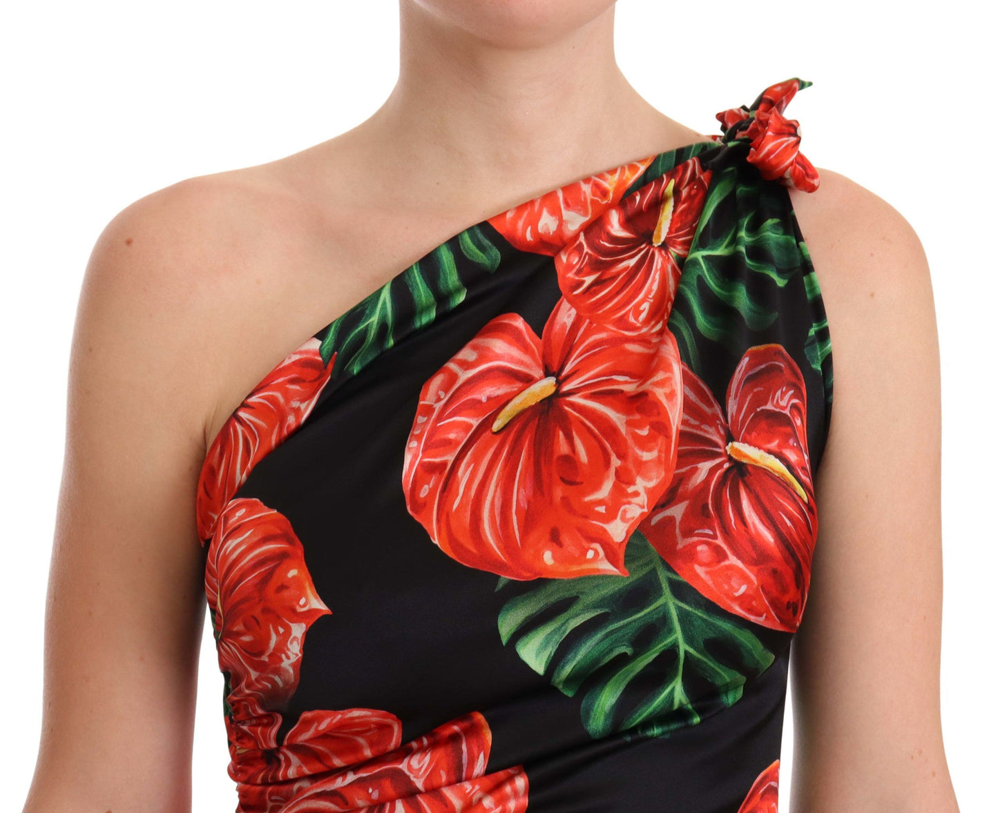 Dolce & Gabbana Elegant Floral Silk Draped Dress Dolce & Gabbana