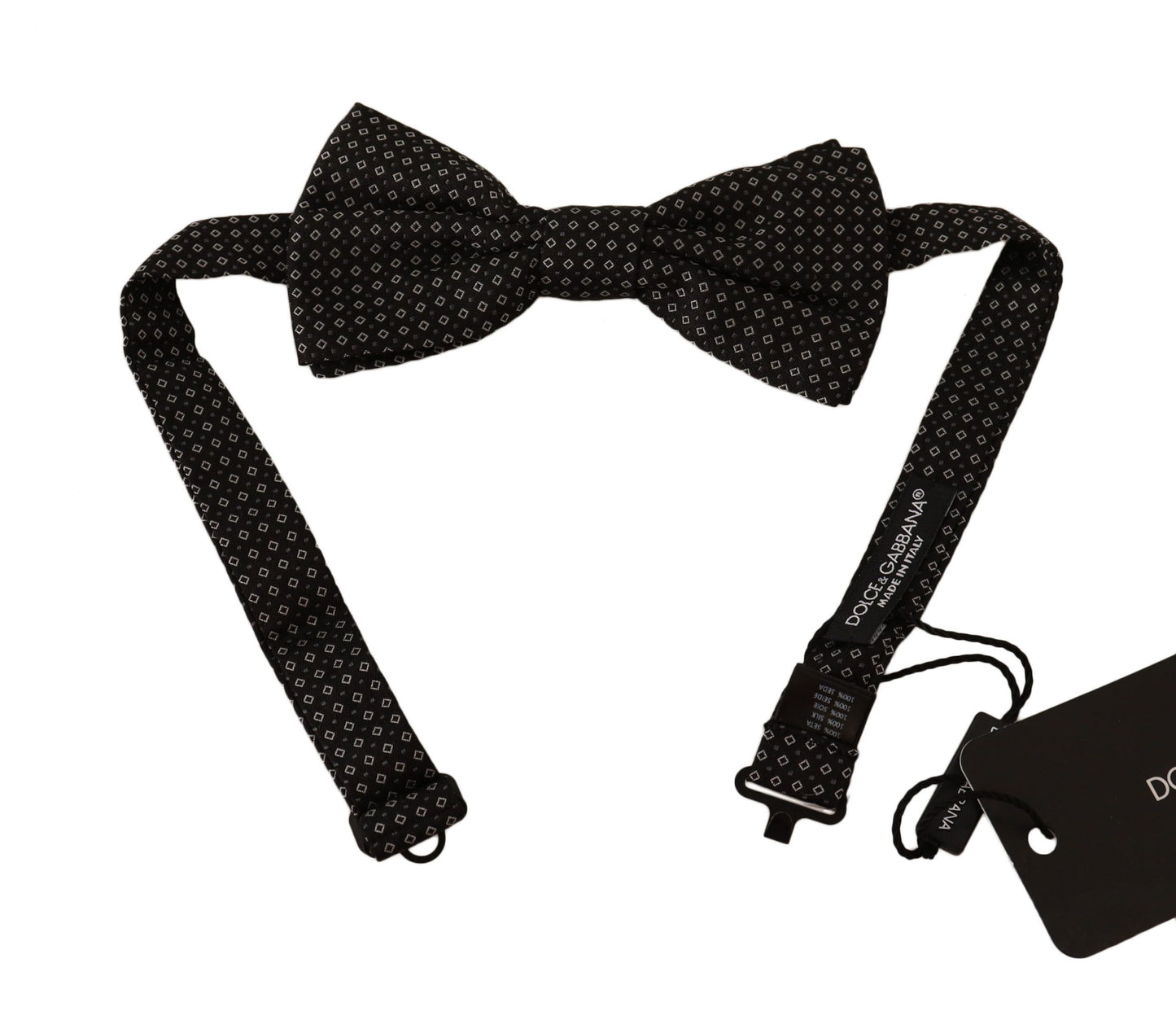 Dolce & Gabbana Elegant Black Patterned Silk Bow Tie Dolce & Gabbana