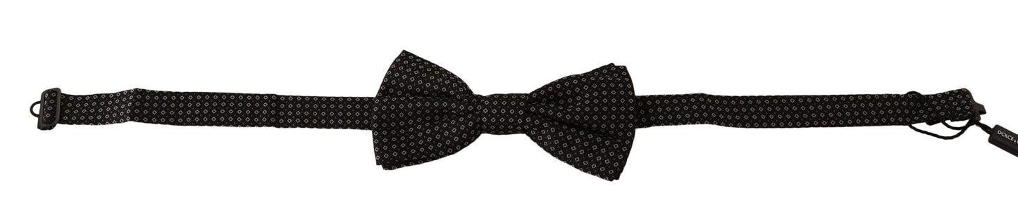 Dolce & Gabbana Elegant Black Patterned Silk Bow Tie Dolce & Gabbana