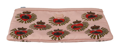 Dolce & Gabbana Elegant Pink Heart Clutch Wallet Dolce & Gabbana