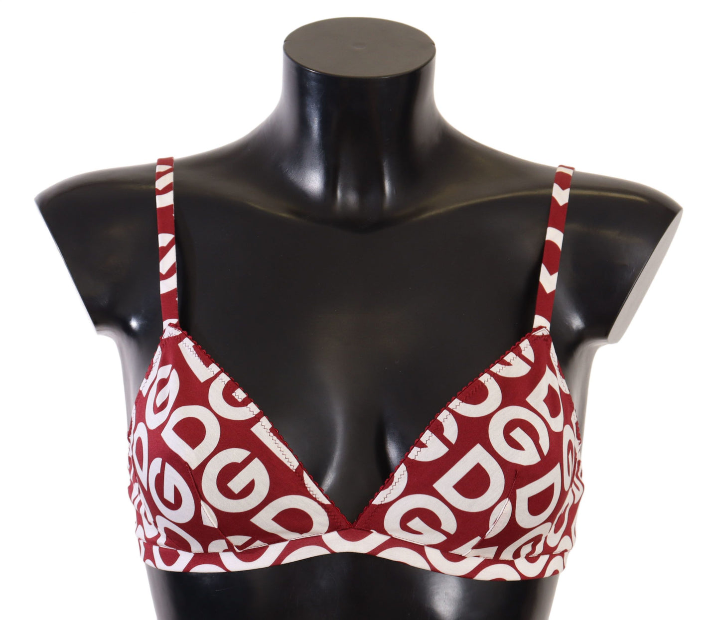 Dolce & Gabbana Red Cotton Logo Printed Designer Bra Dolce & Gabbana