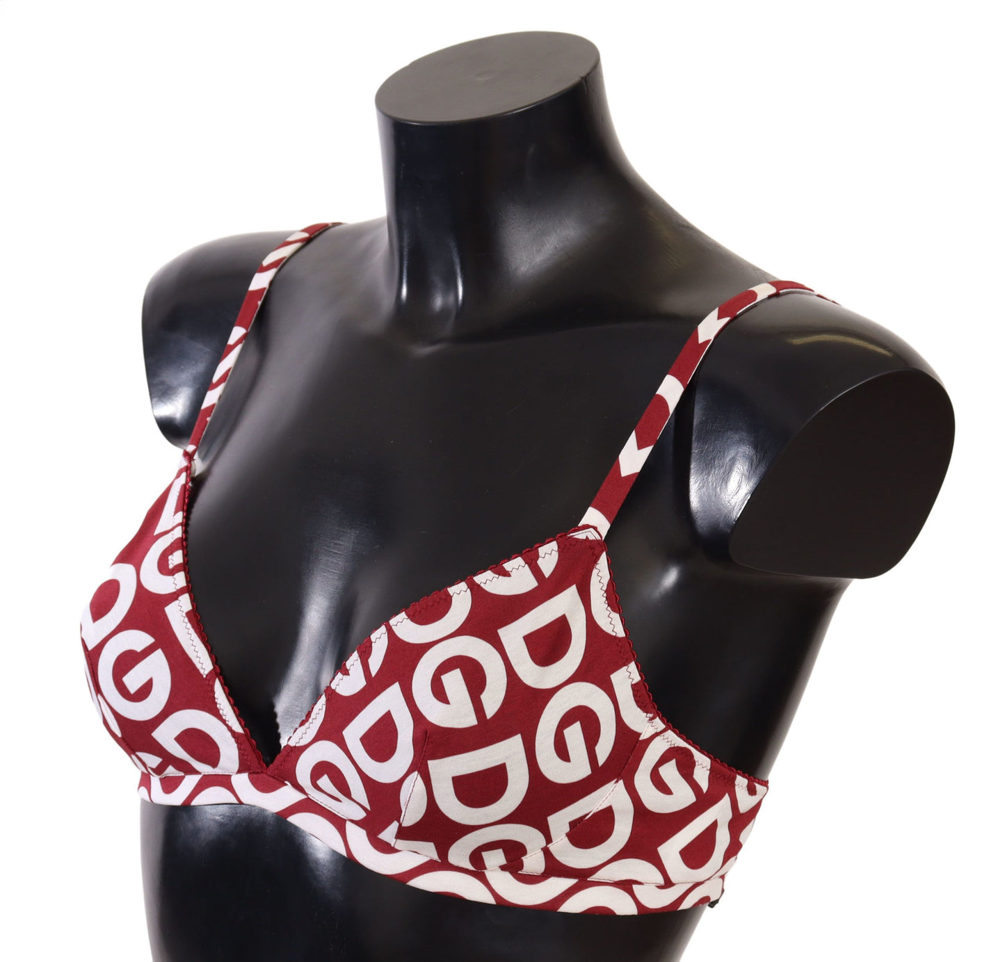 Dolce & Gabbana Red Cotton Logo Printed Designer Bra Dolce & Gabbana