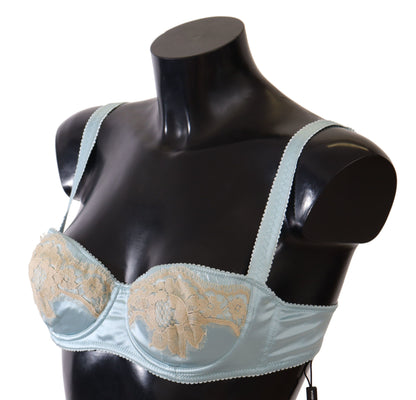 Dolce & Gabbana Elegant Silk Blend Balconette Bra in Light Blue Dolce & Gabbana