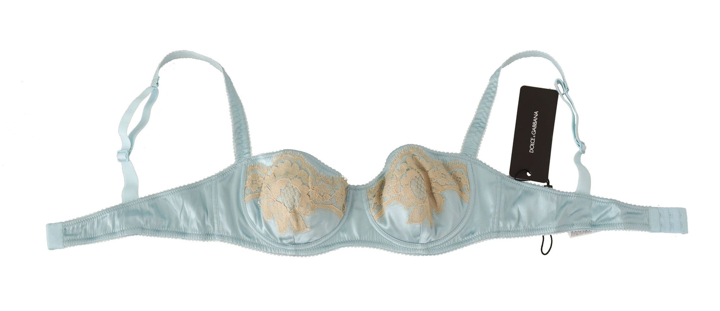 Dolce & Gabbana Elegant Silk Blend Balconette Bra in Light Blue Dolce & Gabbana