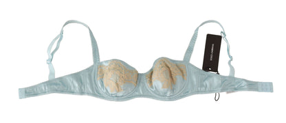 Dolce & Gabbana Elegant Silk Blend Balconette Bra in Light Blue Dolce & Gabbana