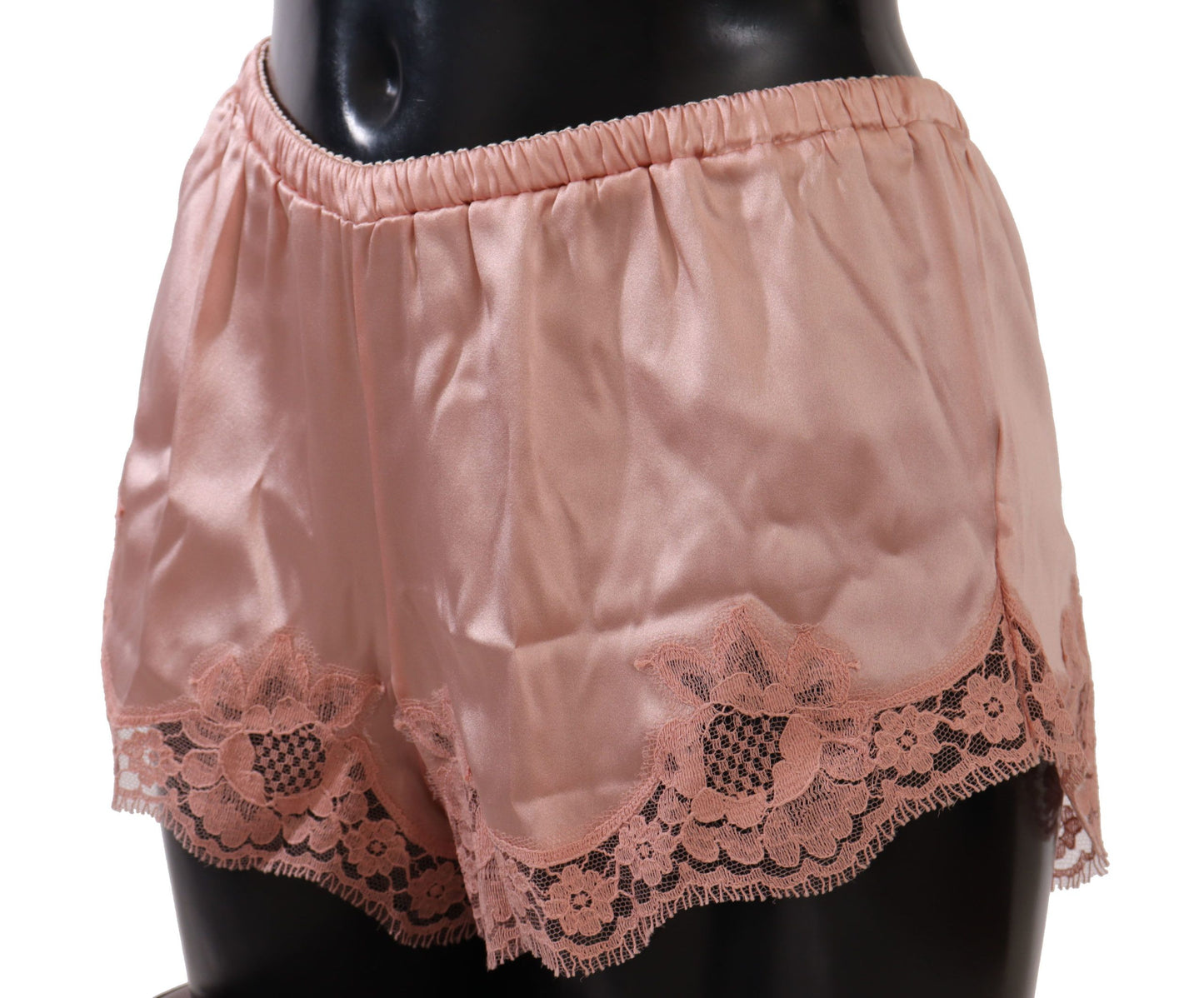 Dolce & Gabbana Elegant Powder Pink Silk Lace Lingerie Shorts Dolce & Gabbana