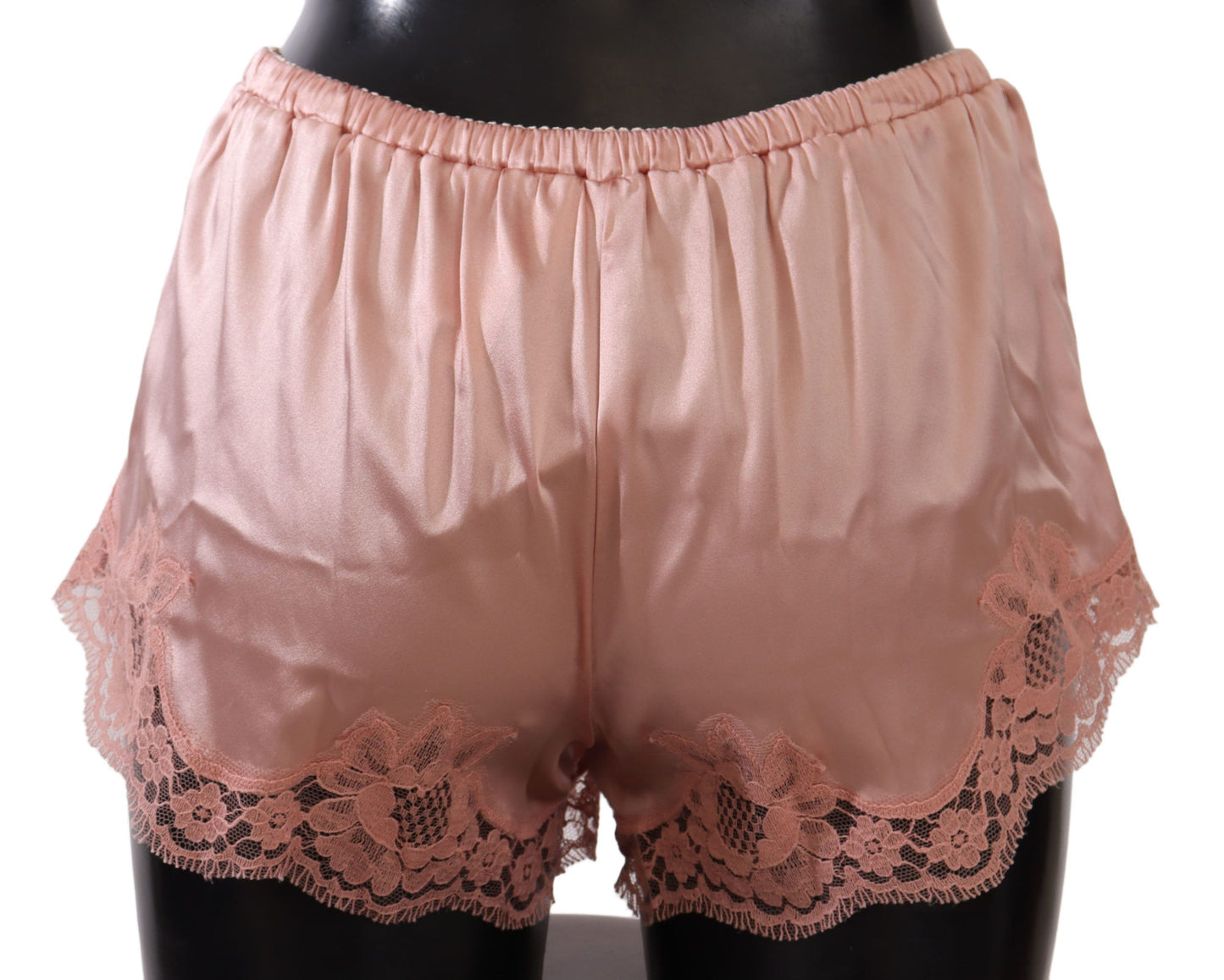 Dolce & Gabbana Elegant Powder Pink Silk Lace Lingerie Shorts Dolce & Gabbana