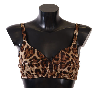 Dolce & Gabbana Elegant Silk Leopard Print Bra Dolce & Gabbana