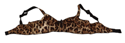 Dolce & Gabbana Elegant Silk Leopard Print Bra Dolce & Gabbana