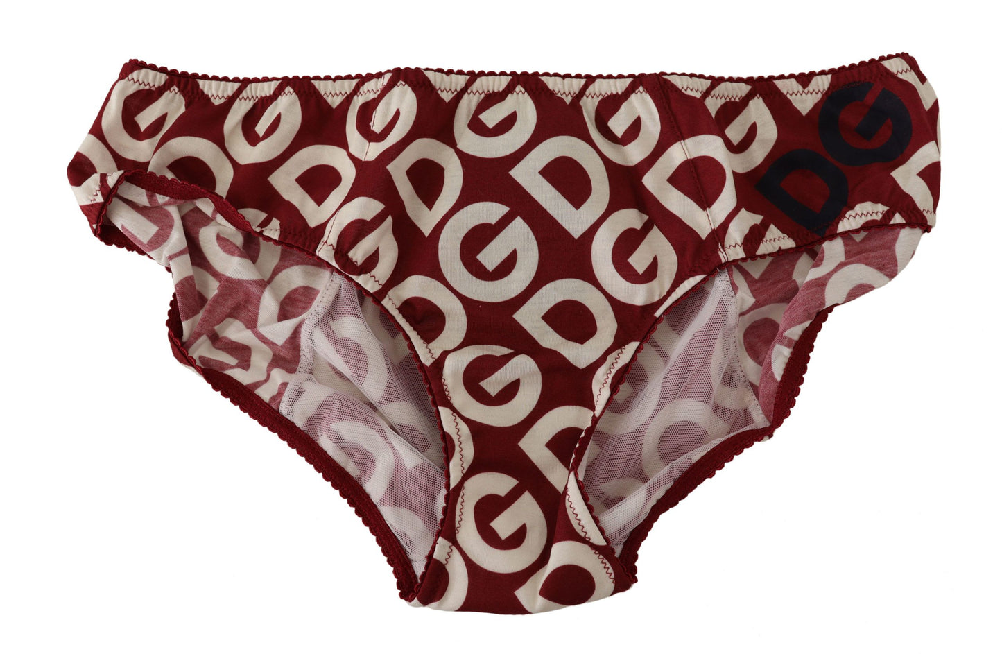 Dolce & Gabbana Chic Maroon White Logo Swim Bottoms Dolce & Gabbana