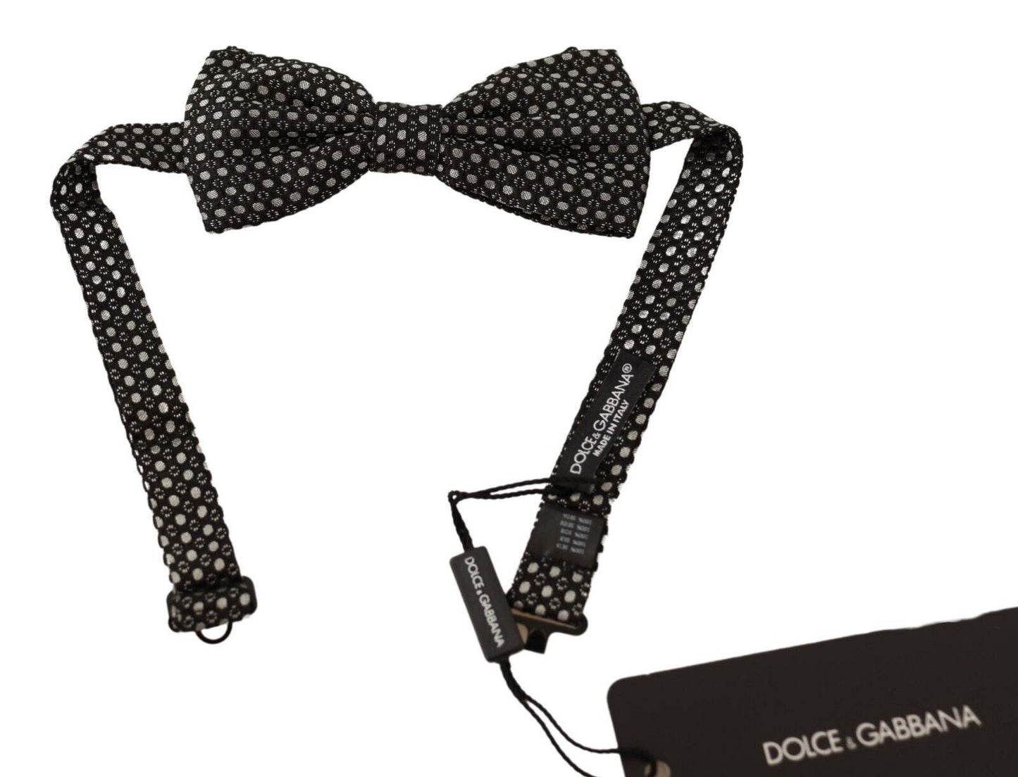 Dolce & Gabbana Elegant Silk Black Bow Tie with Metal Clasp Detail Dolce & Gabbana