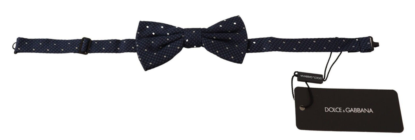 Dolce & Gabbana Elegant Silk Bow Tie in Dark Blue Dolce & Gabbana