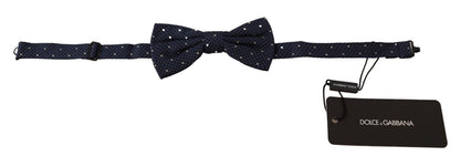 Dolce & Gabbana Elegant Silk Bow Tie in Dark Blue Dolce & Gabbana