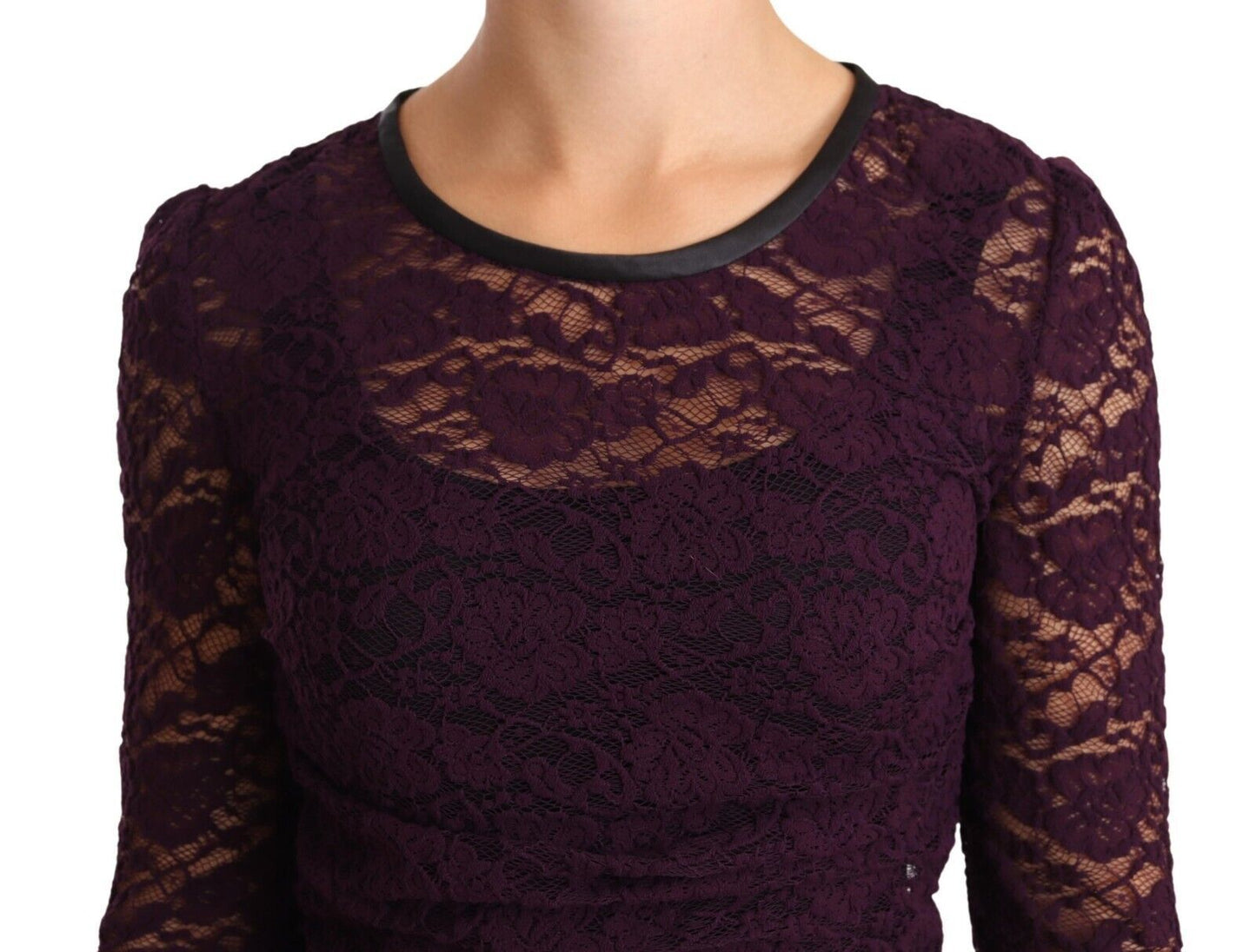 Dolce & Gabbana Elegant Sheer Lace Long Sleeve Blouse Dolce & Gabbana